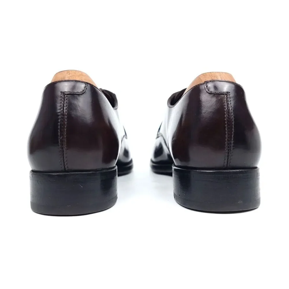 ERMENEGILDO ZEGNA Cap Toe Brown Leather Old Money Oxford Shoes 9 Quiet Luxury